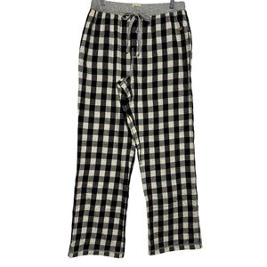 True Grit Loungewear PJ Pants MED Buffalo plaid black & Cream NWOT